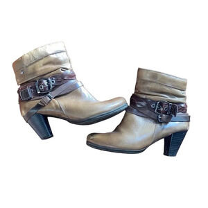 -Pikolinos Brown Verona Leather Heeled Ankle
Boot 37